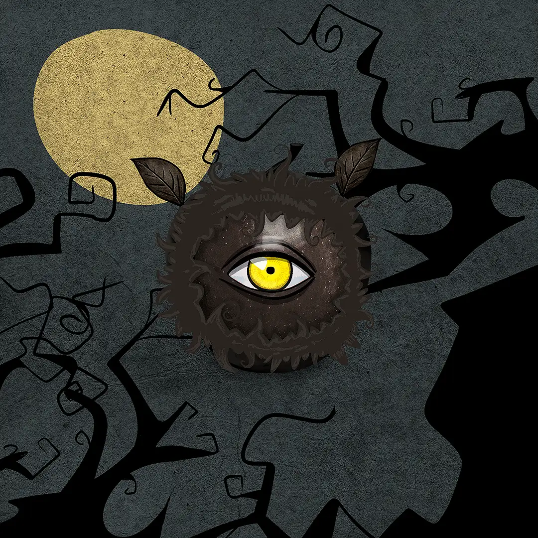 Eyepples NFT collection showcasing surreal illustrations, dark fairytale themes, and mystical apple-inspired visuals, created on the Ethereum blockchain.