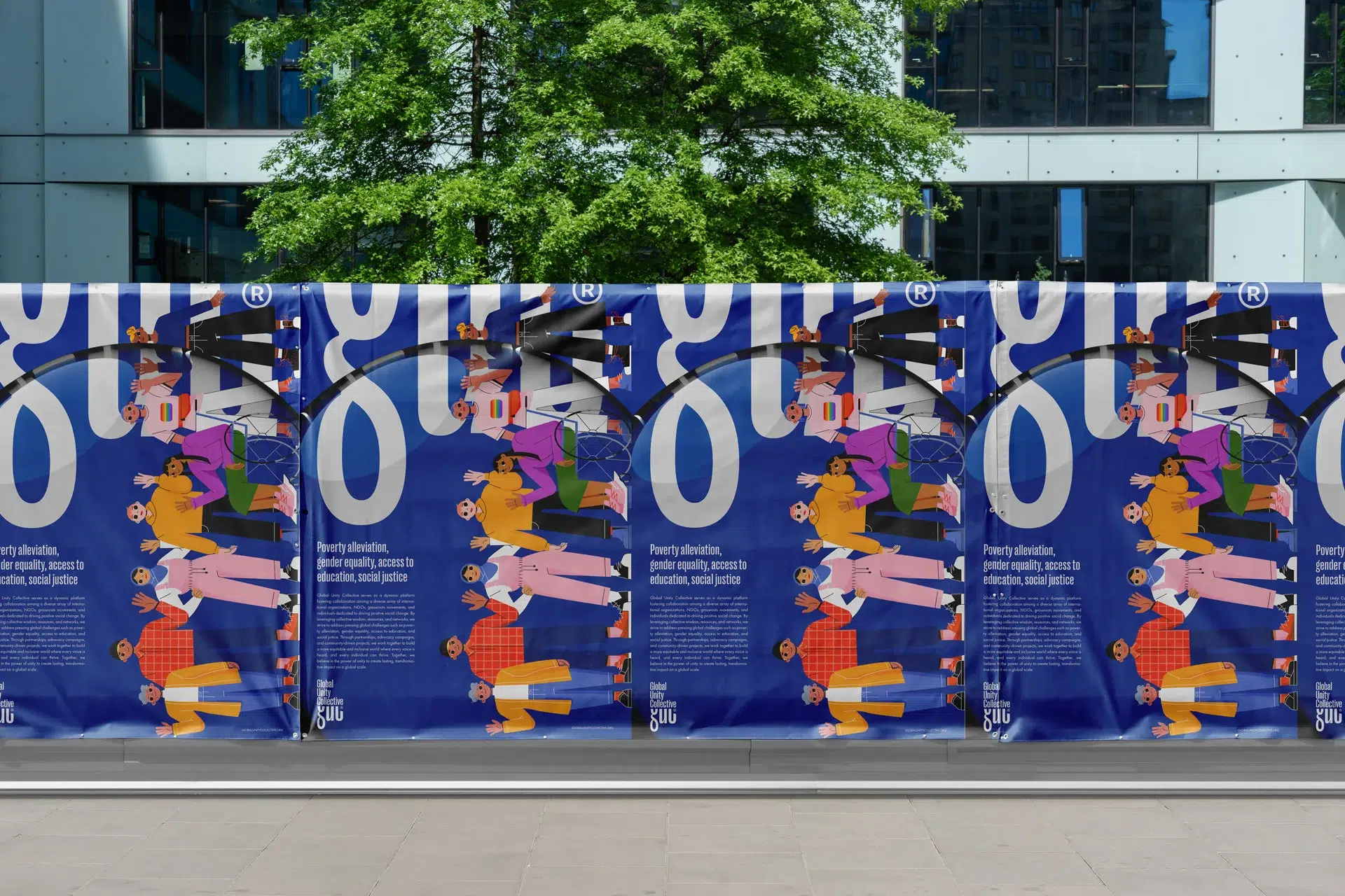 Global Unity Collective brand design with a scalable, human-centered identity system for NGOs, movements, and changemakers.