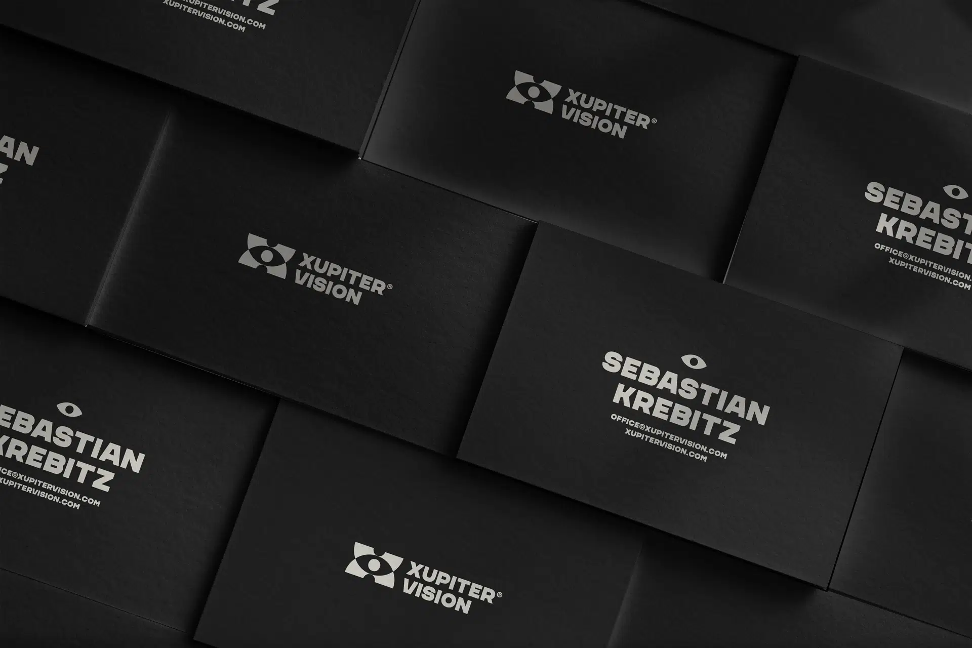 Brand identity for Xupiter Vision, featuring bold typography, smart layout, and vibrant colors that reflect the studioโs offbeat, forward-looking approach to content creation.