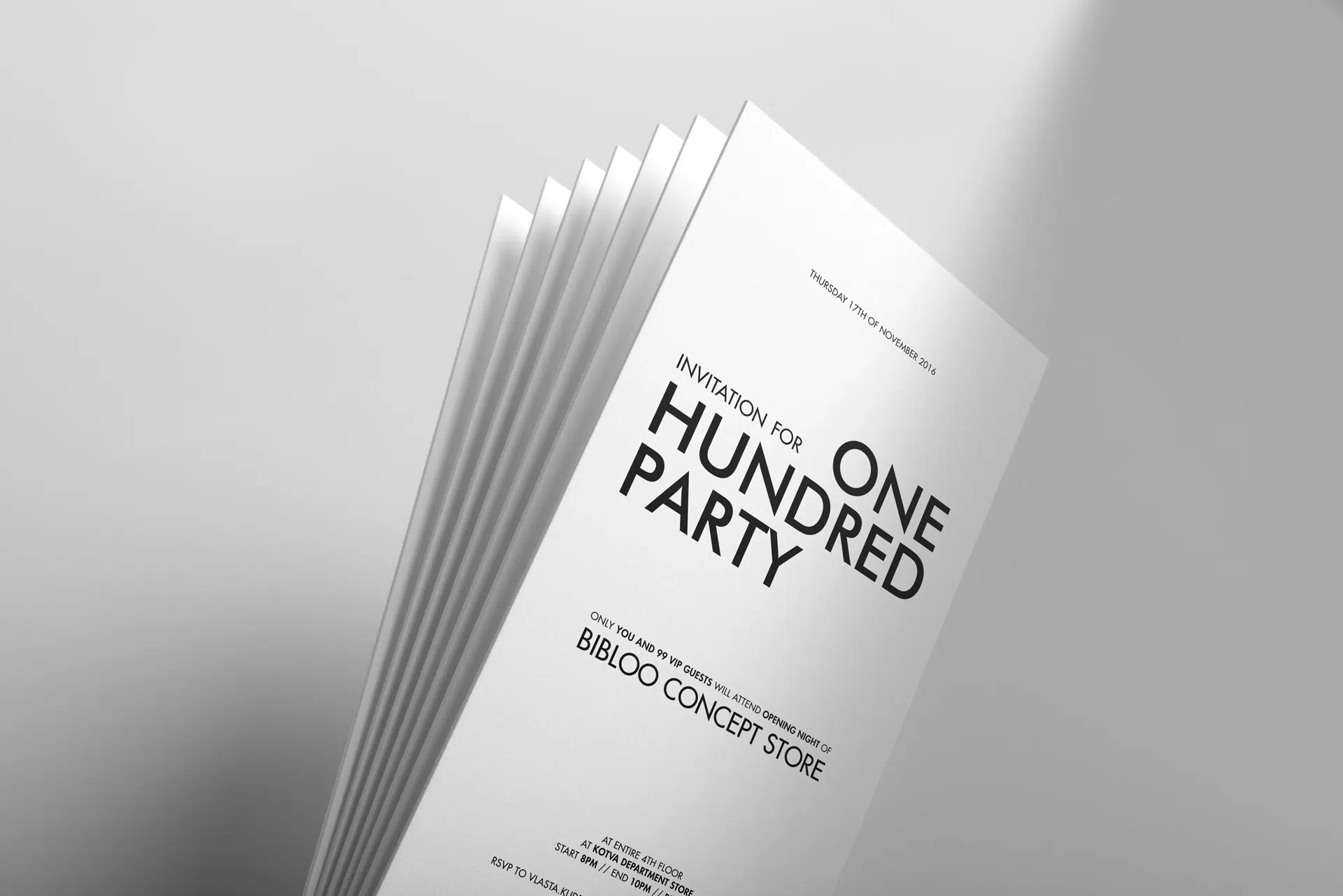 Bibloo Concept Store branding with modern typography, structural layout, and visuals that reflect the fusion of fashion and industrial architecture inside Pragueโs Kotva Department Store.