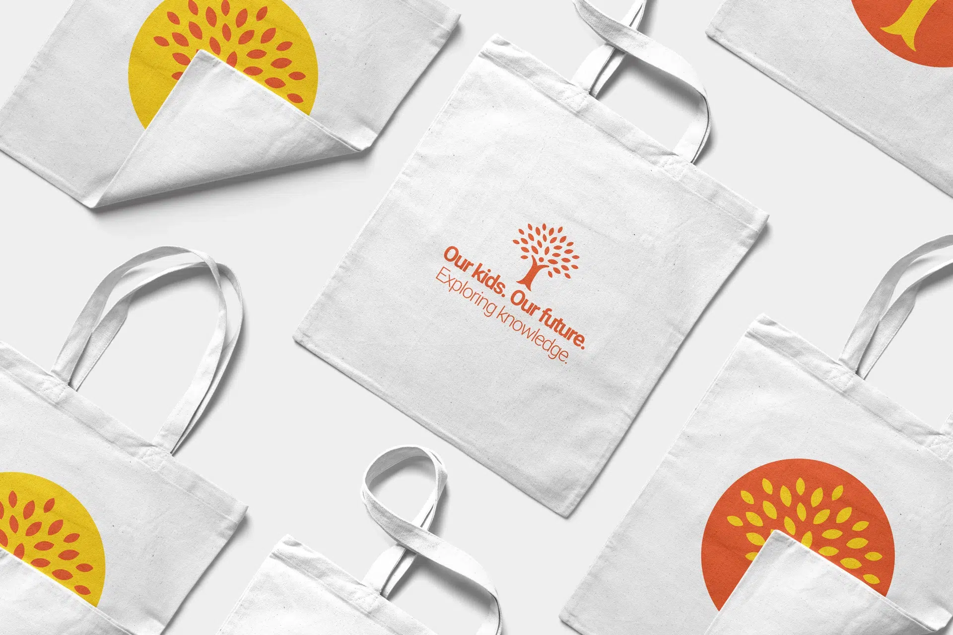 Moj Montessori brand identity with soft color palette, rounded typography, and calming layout inspired by Montessori learning environments.