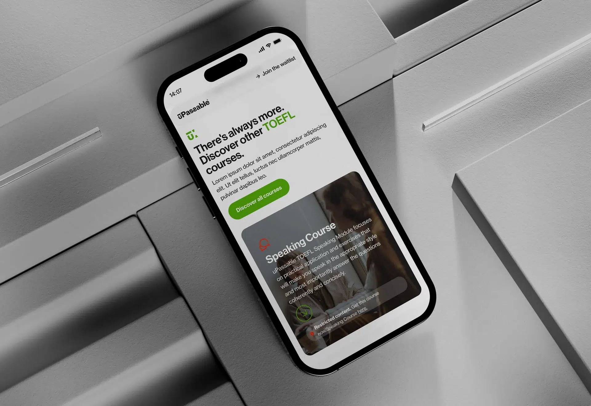 Visual identity for uPassable, featuring a colorful palette, modular design system, and playful structure aimed at making language test preparation feel intuitive and human-centered.