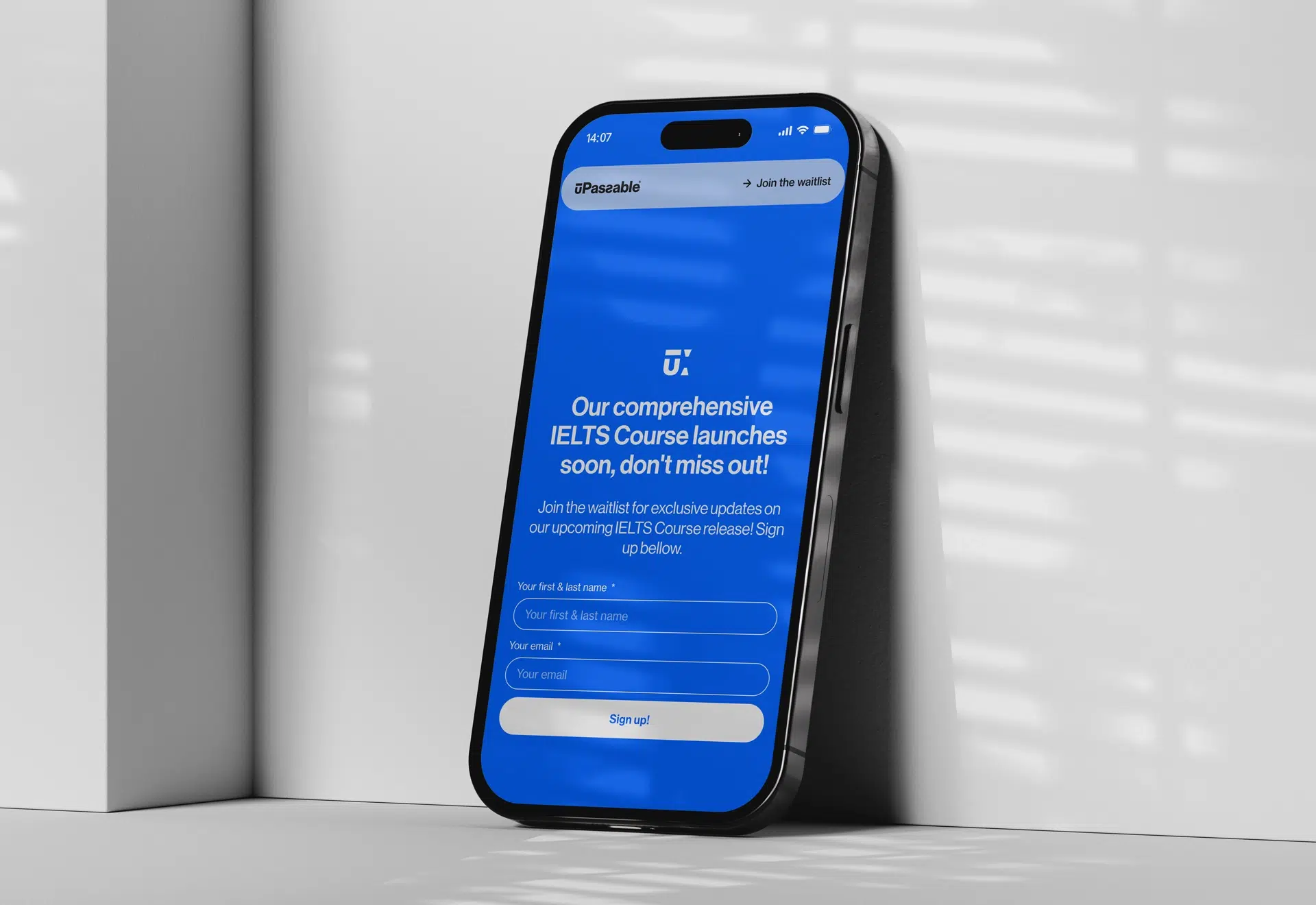 Visual identity for uPassable, featuring a colorful palette, modular design system, and playful structure aimed at making language test preparation feel intuitive and human-centered.
