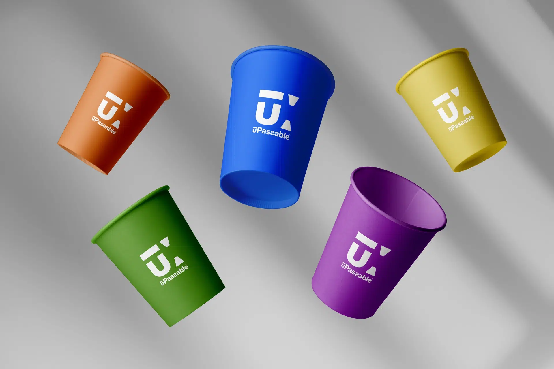 Visual identity for uPassable, featuring a colorful palette, modular design system, and playful structure aimed at making language test preparation feel intuitive and human-centered.