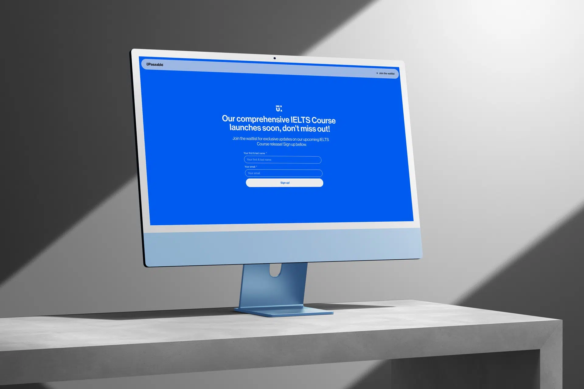 Visual identity for uPassable, featuring a colorful palette, modular design system, and playful structure aimed at making language test preparation feel intuitive and human-centered.